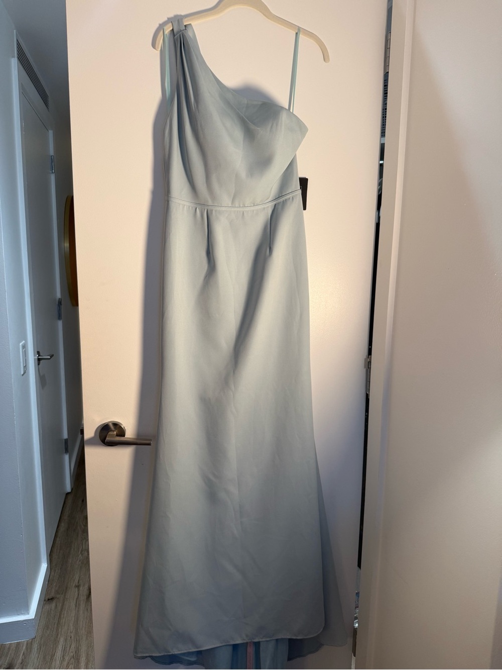 Mac Duggal One-Shoulder Pale Blue Evening Gown